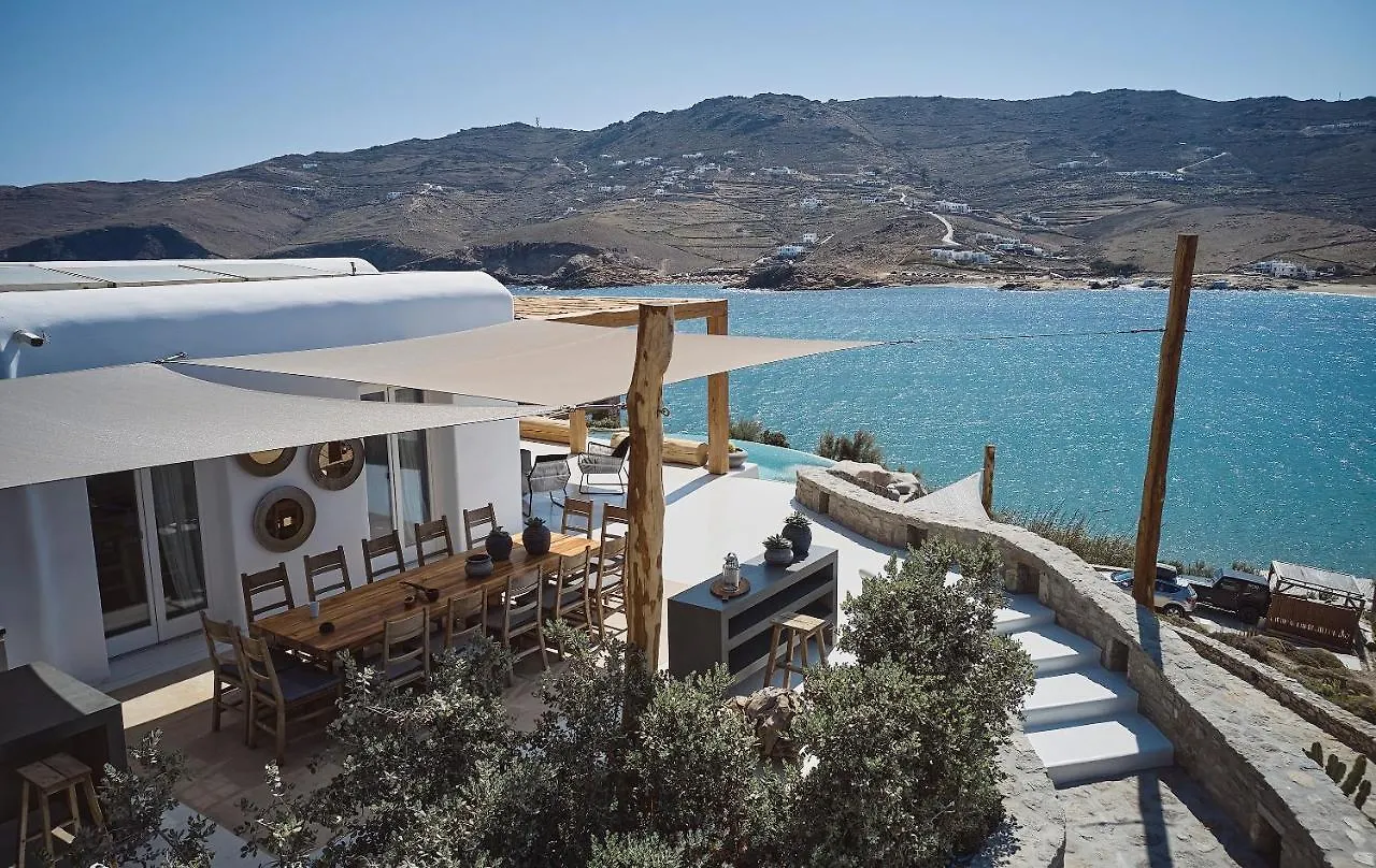 Villa Barbarossa - Elegant Beachfront Retreat With Heated Pool & Outdoor Gym Ftelia  Ftelia (Mykonos)