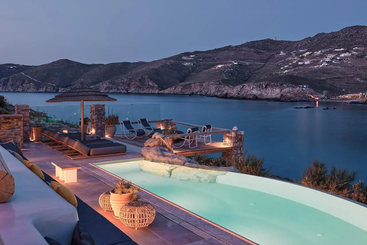 Villa Barbarossa - Elegant Beachfront Retreat With Heated Pool & Outdoor Gym Ftelia   Ftelia (Mykonos)
