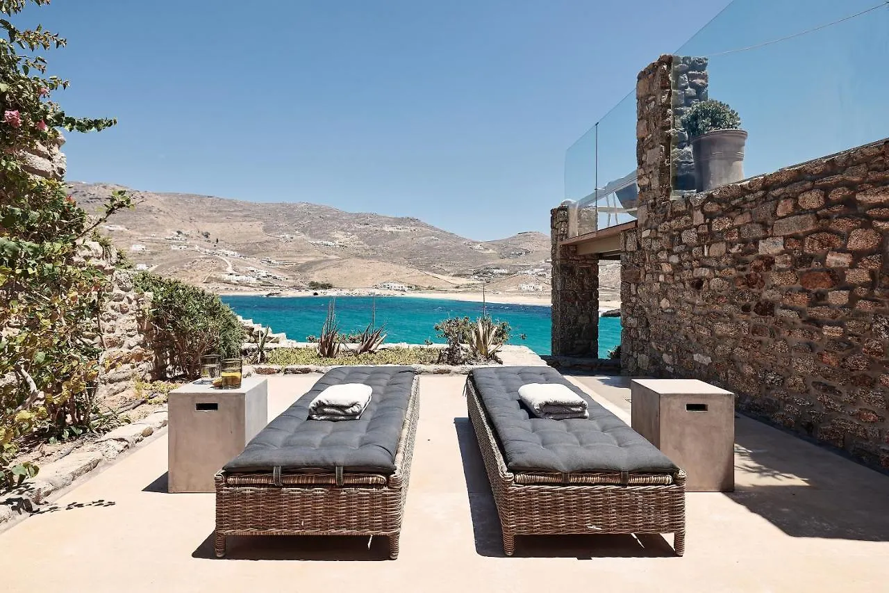 Villa Barbarossa - Elegant Beachfront Retreat With Heated Pool & Outdoor Gym Ftelia  Ftelia (Mykonos)