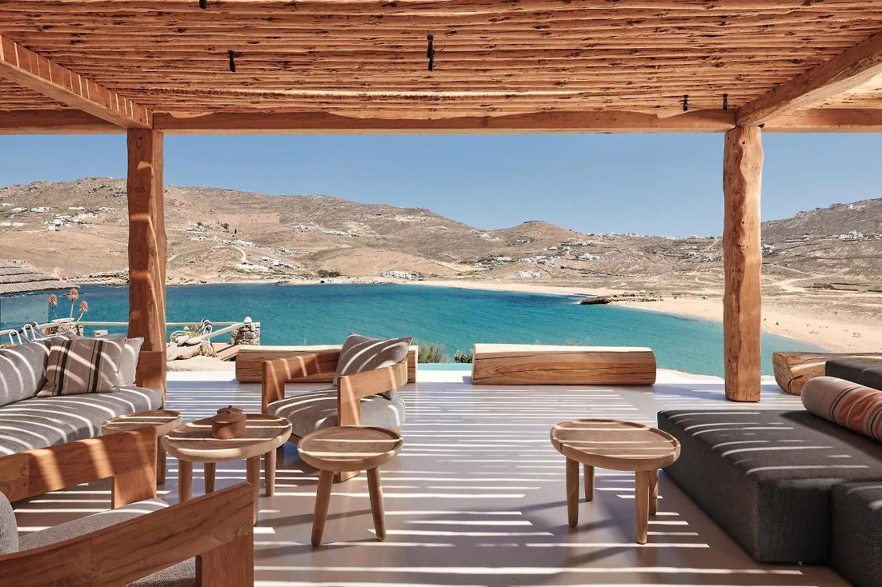 Villa Barbarossa - Elegant Beachfront Retreat With Heated Pool & Outdoor Gym Ftelia (Mykonos)