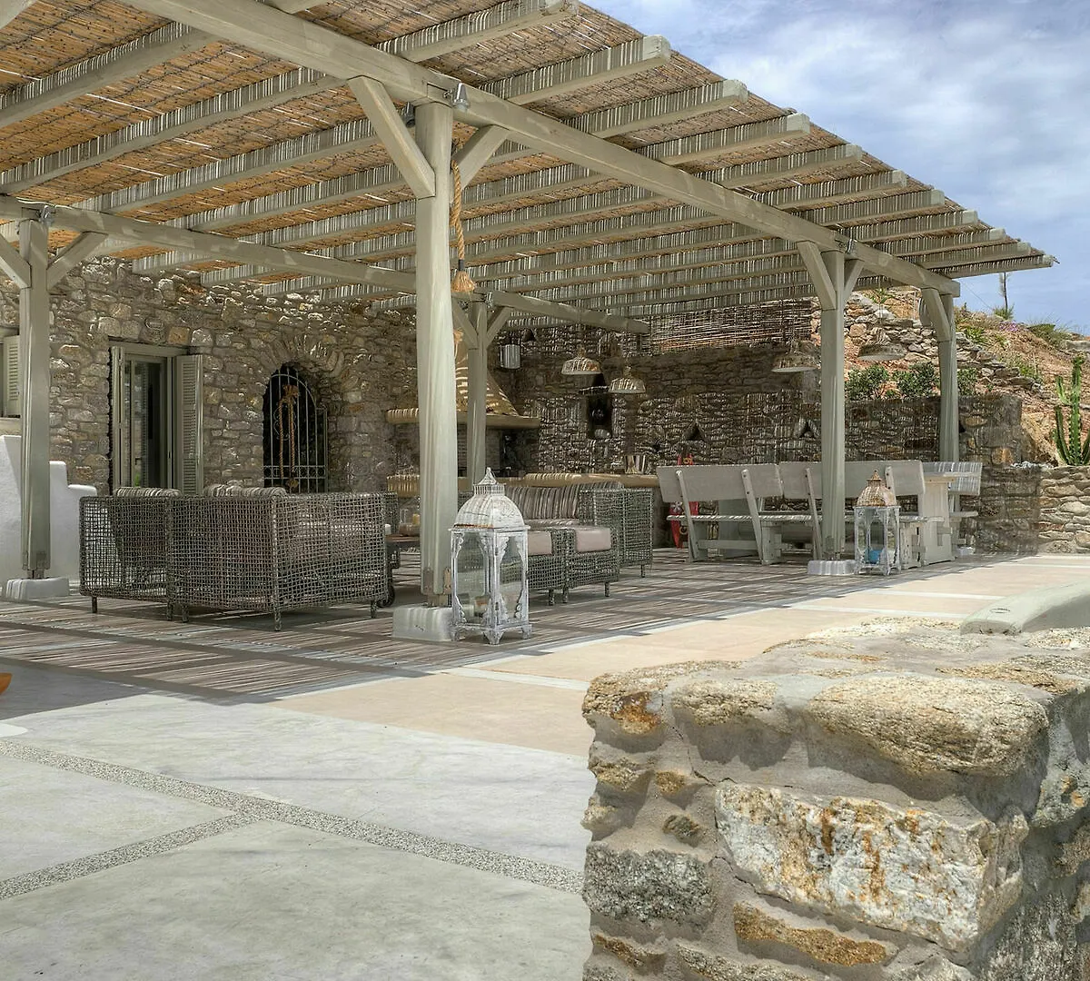 Villa Barbarossa - Elegant Beachfront Retreat With Heated Pool & Outdoor Gym  Ftelia (Mykonos)